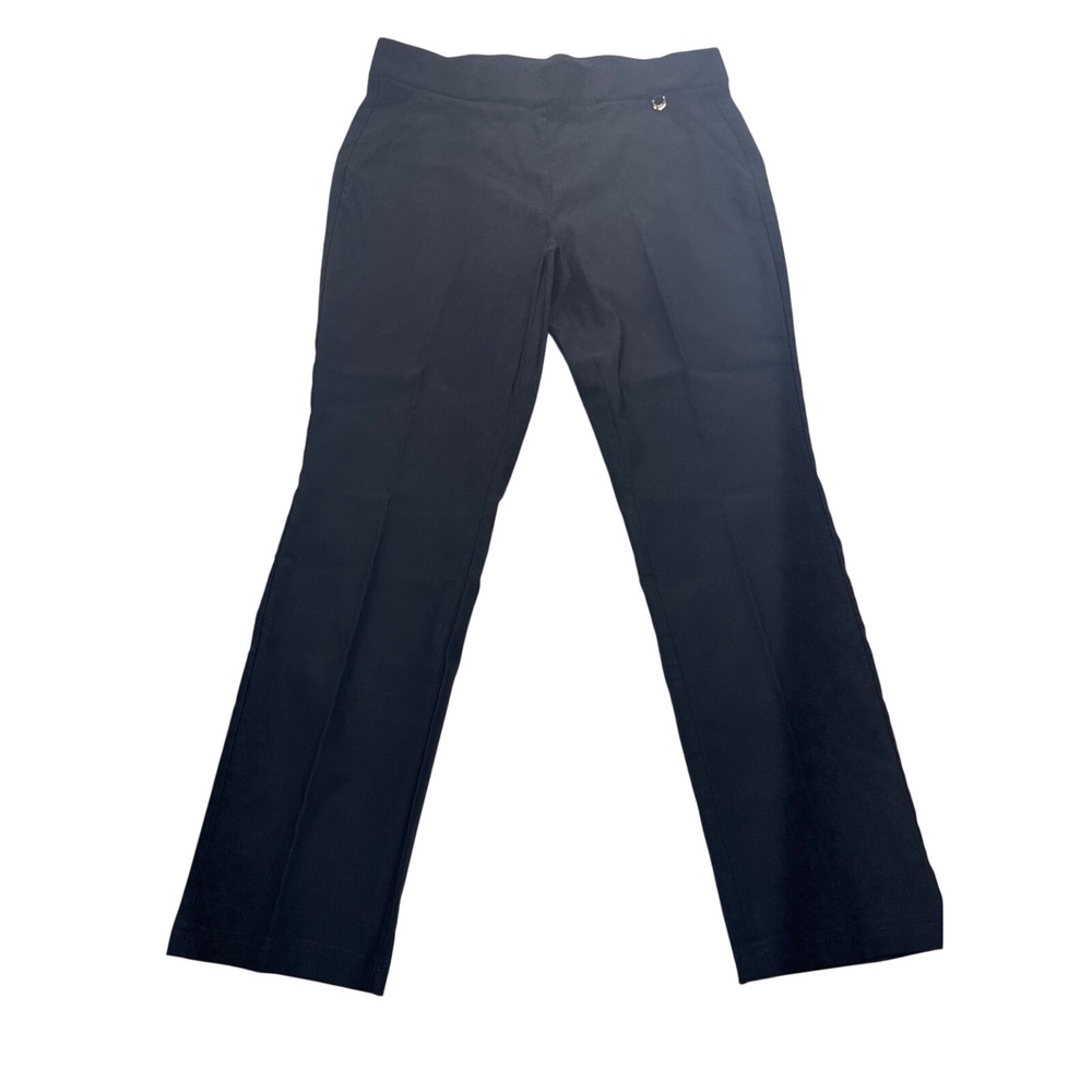 Rafaella Dress Pants Womens 14 Black Excellent Straight Leg Pull On Stretch Work